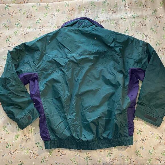 VTG Columbia Jacket Full Zip Windbreaker Colorblock Mens Large Track 90s 80s - Picture 2 of 8